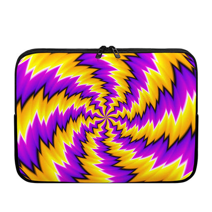 Yellow Vortex Moving Optical Illusion Laptop Sleeve
