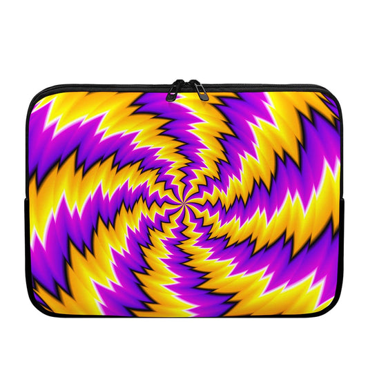 Yellow Vortex Moving Optical Illusion Laptop Sleeve