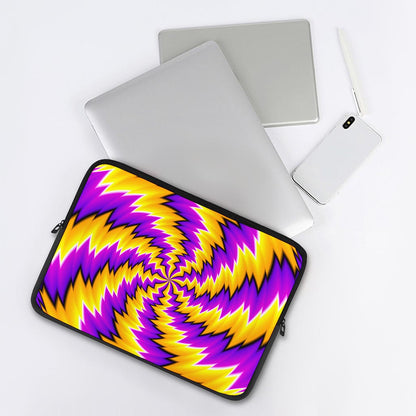 Yellow Vortex Moving Optical Illusion Laptop Sleeve