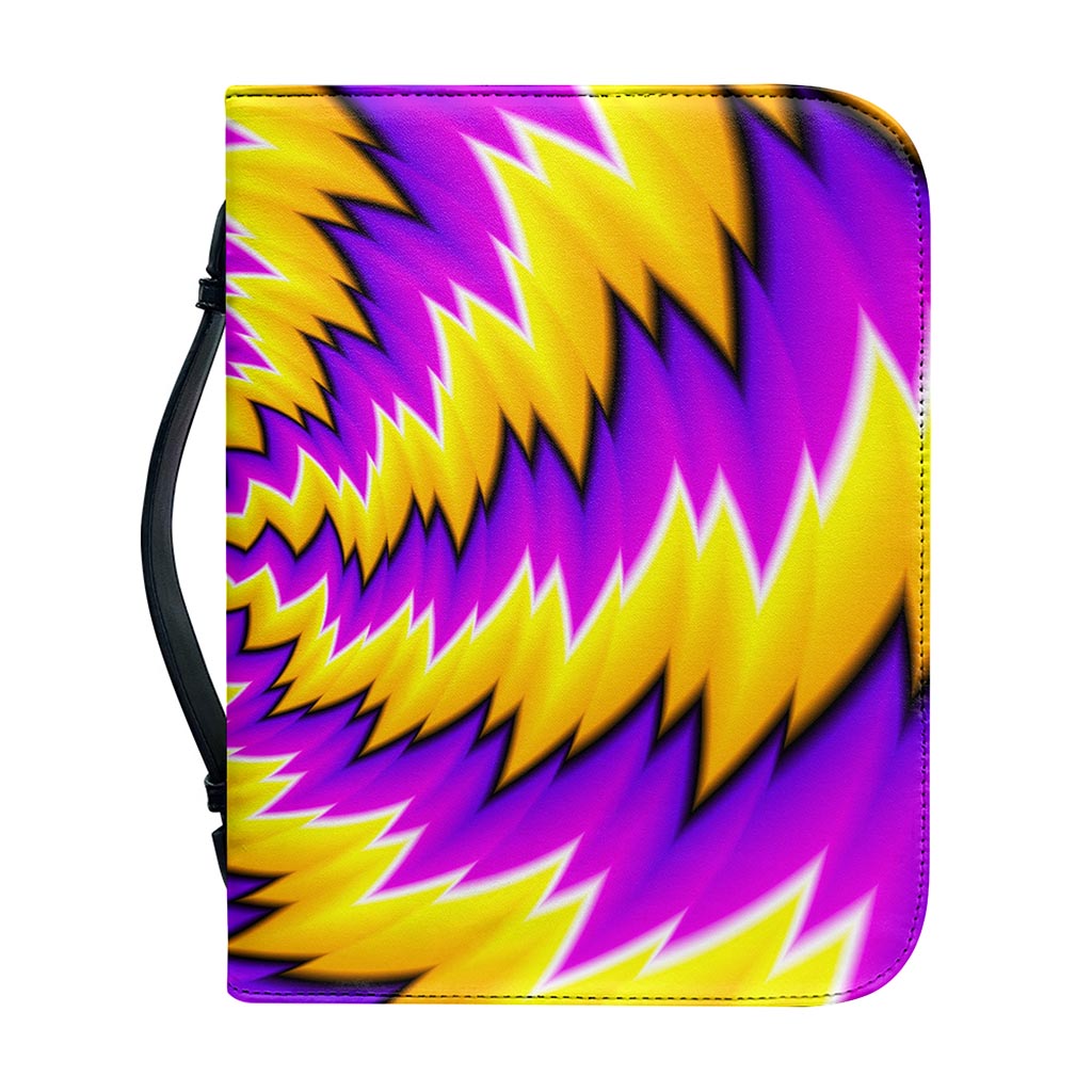 Yellow Vortex Moving Optical Illusion Leather Bible Cover