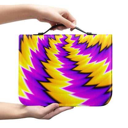 Yellow Vortex Moving Optical Illusion Leather Bible Cover