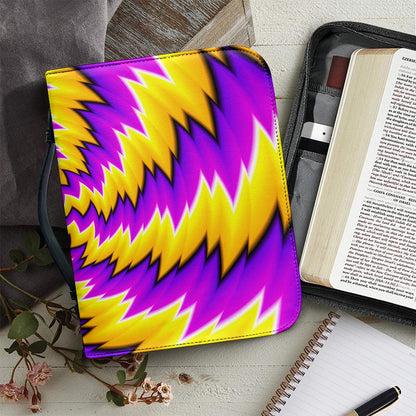 Yellow Vortex Moving Optical Illusion Leather Bible Cover