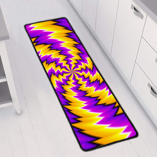 Yellow Vortex Moving Optical Illusion Long Kitchen Mat