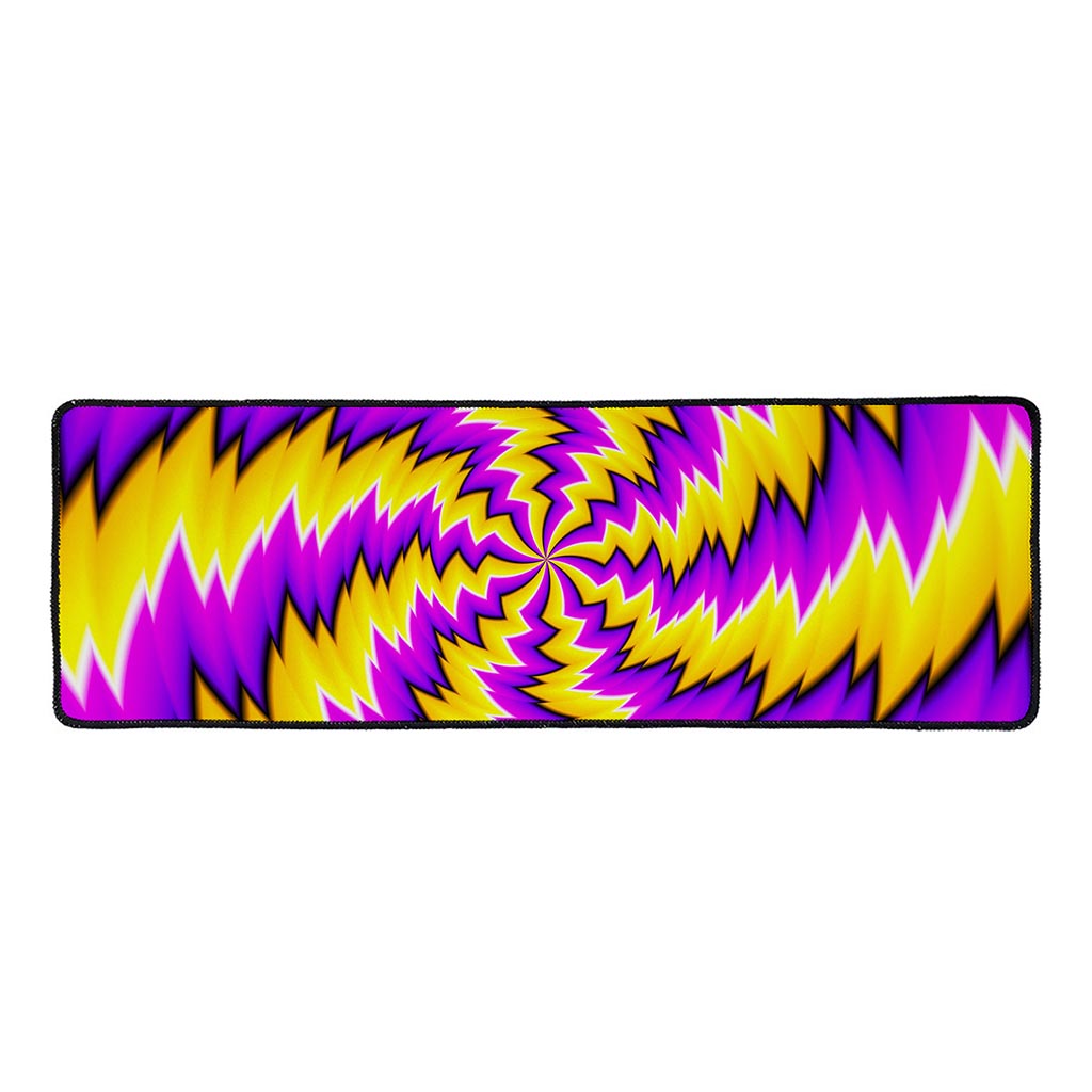Yellow Vortex Moving Optical Illusion Long Kitchen Mat