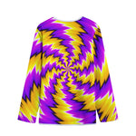 Yellow Vortex Moving Optical Illusion Long Sleeve Short Coat