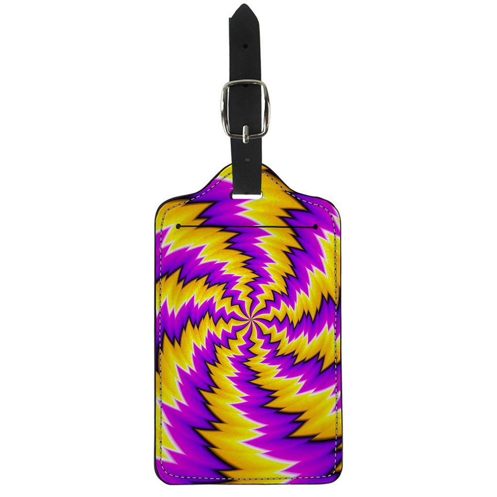 Yellow Vortex Moving Optical Illusion Luggage Tag