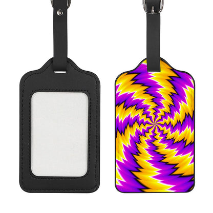 Yellow Vortex Moving Optical Illusion Luggage Tag