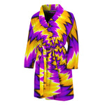 Yellow Vortex Moving Optical Illusion Men's Bathrobe
