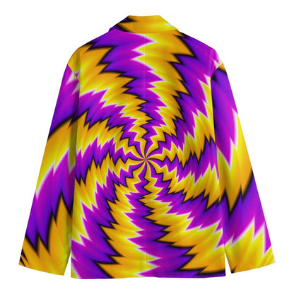 Yellow Vortex Moving Optical Illusion Men's Blazer
