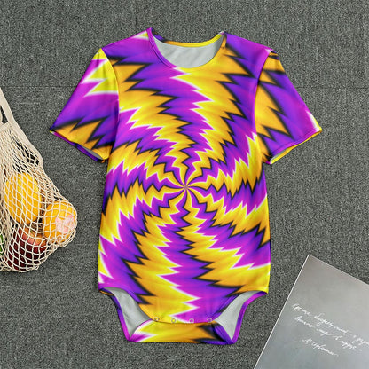Yellow Vortex Moving Optical Illusion Men's Bodysuit