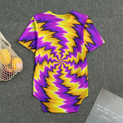 Yellow Vortex Moving Optical Illusion Men's Bodysuit