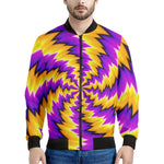 Yellow Vortex Moving Optical Illusion Men's Bomber Jacket