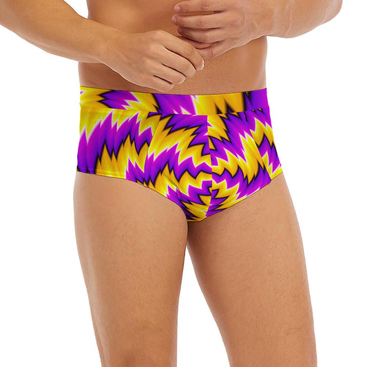 Yellow Vortex Moving Optical Illusion Men's Briefs