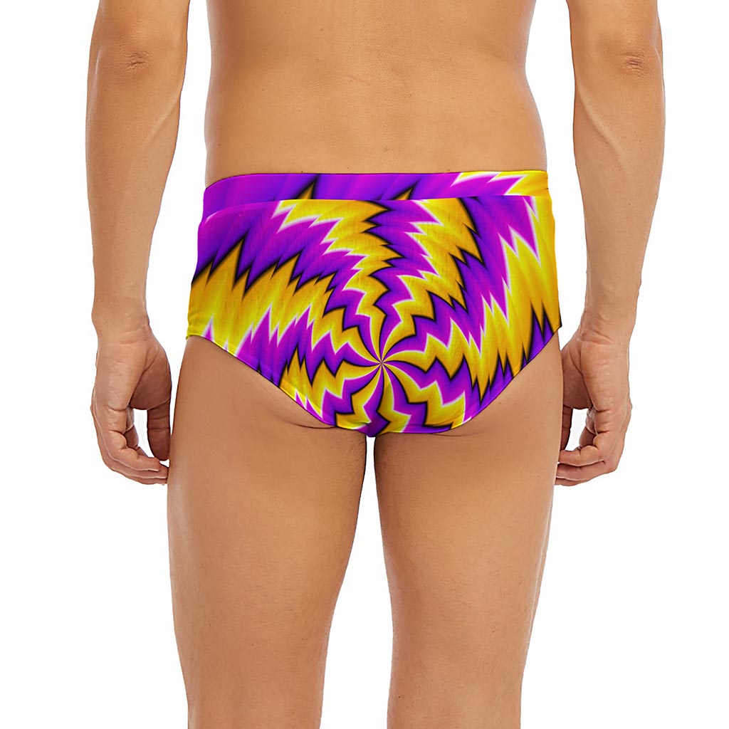 Yellow Vortex Moving Optical Illusion Men's Briefs