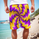 Yellow Vortex Moving Optical Illusion Men's Cargo Shorts