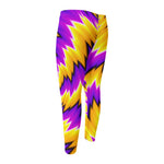 Yellow Vortex Moving Optical Illusion Men's Compression Pants