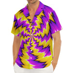 Yellow Vortex Moving Optical Illusion Men's Deep V-Neck Shirt