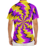 Yellow Vortex Moving Optical Illusion Men's Deep V-Neck Shirt