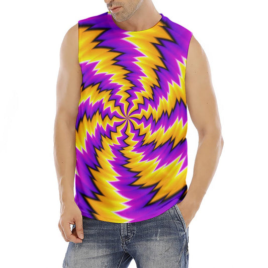 Yellow Vortex Moving Optical Illusion Men's Fitness Tank Top