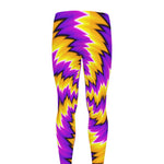 Yellow Vortex Moving Optical Illusion Men's leggings