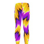 Yellow Vortex Moving Optical Illusion Men's leggings