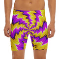 Yellow Vortex Moving Optical Illusion Men's Long Boxer Briefs