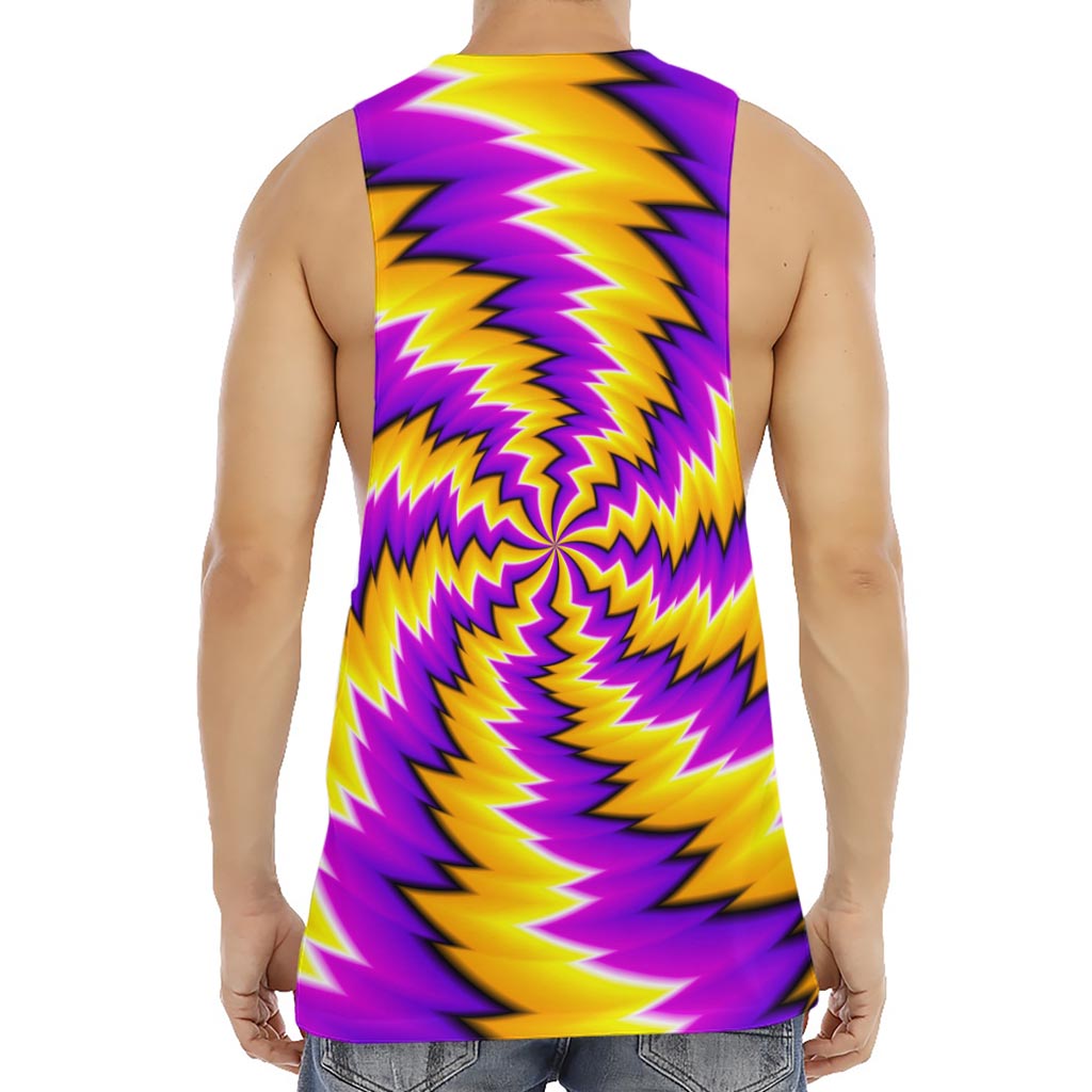 Yellow Vortex Moving Optical Illusion Men's Muscle Tank Top
