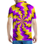 Yellow Vortex Moving Optical Illusion Men's Polo Shirt