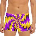 Yellow Vortex Moving Optical Illusion Men's Short Boxer Briefs