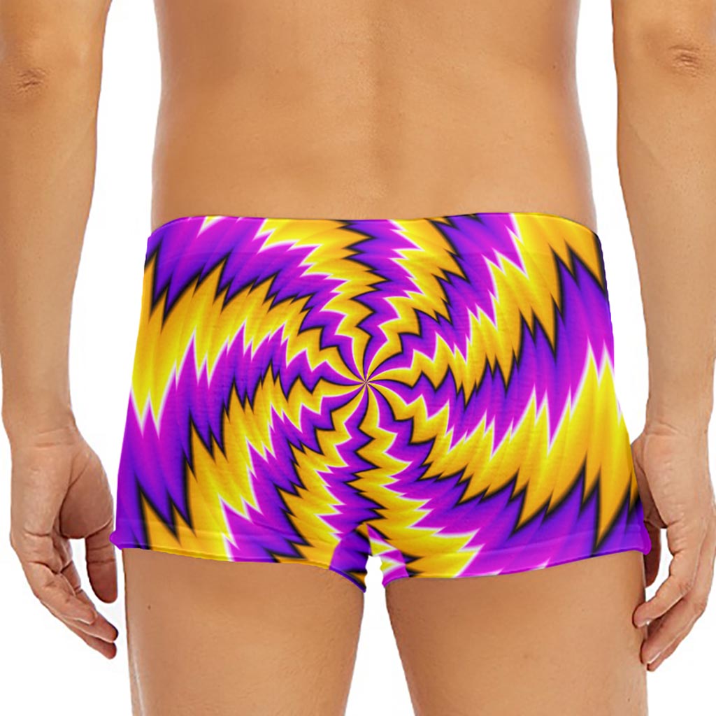 Yellow Vortex Moving Optical Illusion Men's Short Boxer Briefs