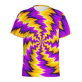 Yellow Vortex Moving Optical Illusion Men's Athletic T-Shirt