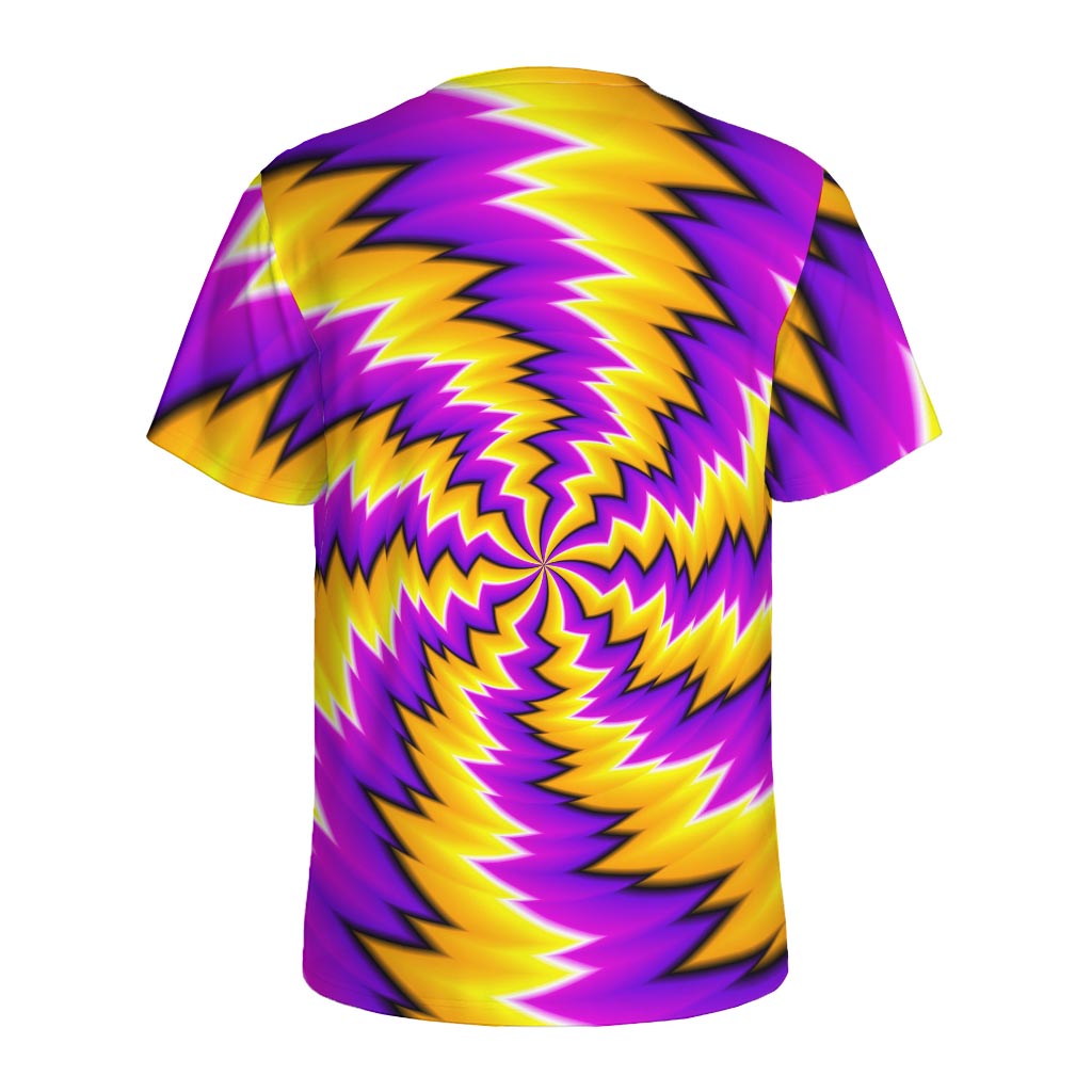 Yellow Vortex Moving Optical Illusion Men's Sports T-Shirt