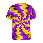 Yellow Vortex Moving Optical Illusion Men's Sports T-Shirt