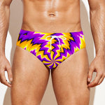 Yellow Vortex Moving Optical Illusion Men's Swim Briefs
