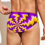 Yellow Vortex Moving Optical Illusion Men's Swim Briefs