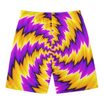 Yellow Vortex Moving Optical Illusion Men's Swim Trunks