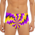 Yellow Vortex Moving Optical Illusion Men's Triangle Swim Briefs