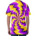 Yellow Vortex Moving Optical Illusion Men's Velvet T-Shirt