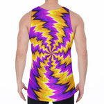 Yellow Vortex Moving Optical Illusion Men's Velvet Tank Top