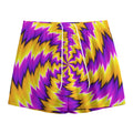 Yellow Vortex Moving Optical Illusion Mesh Shorts