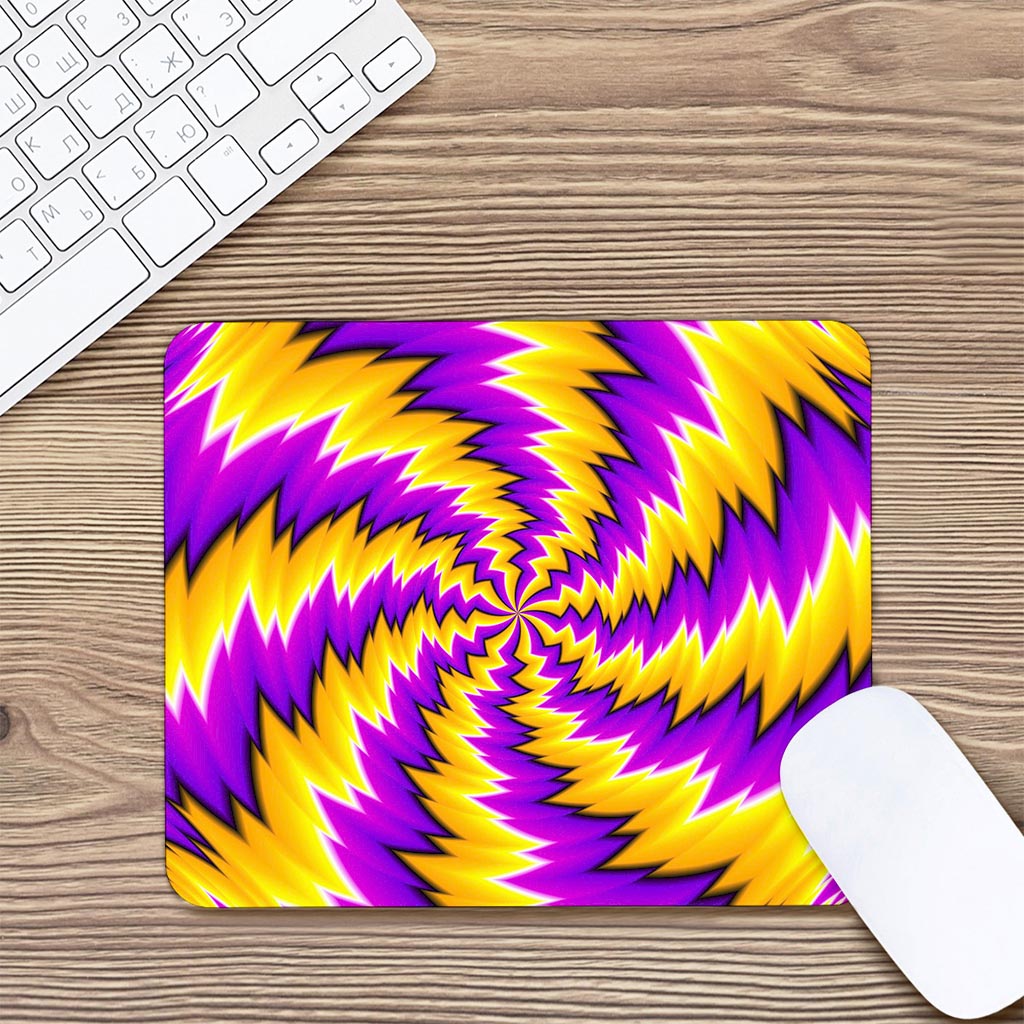 Yellow Vortex Moving Optical Illusion Mouse Pad