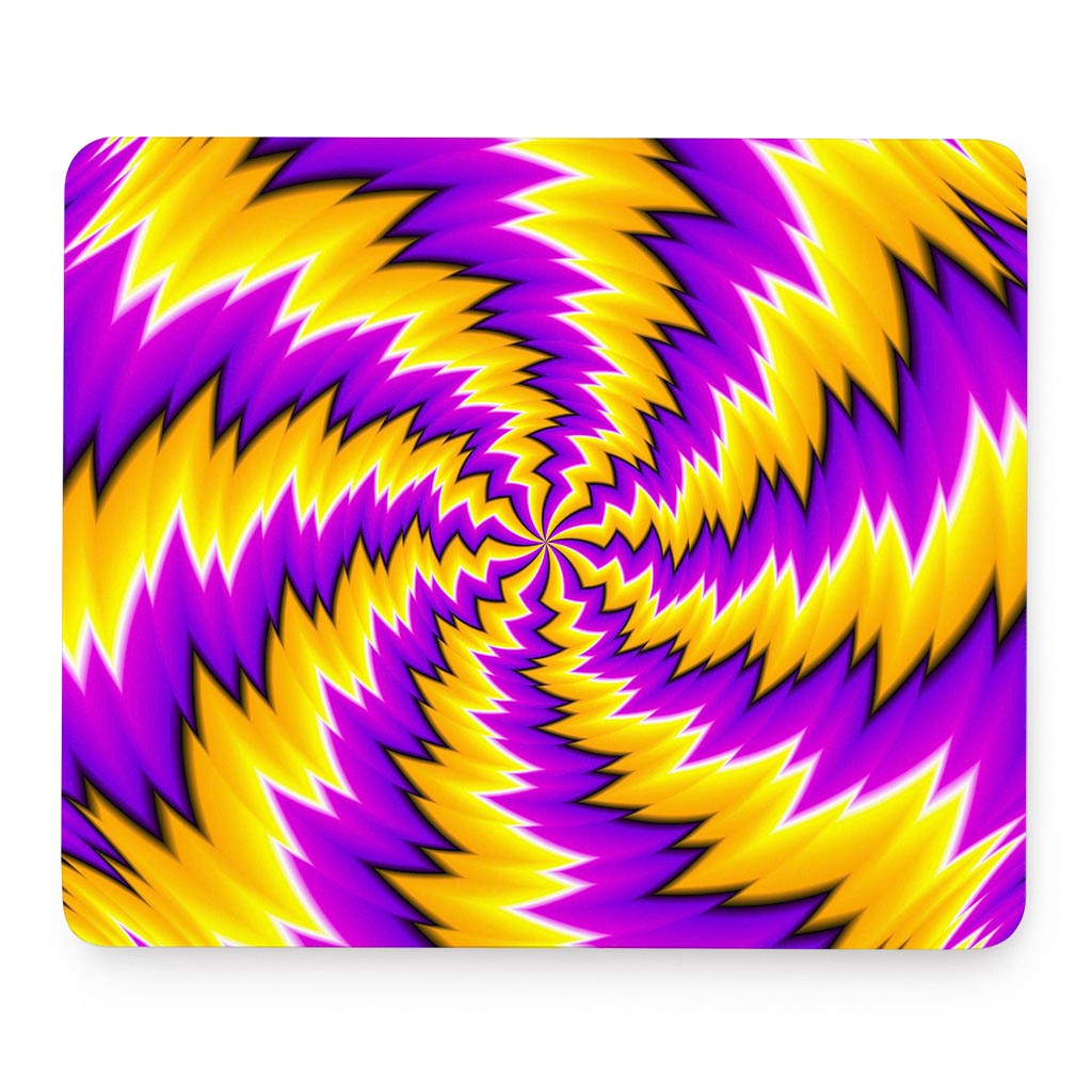 Yellow Vortex Moving Optical Illusion Mouse Pad