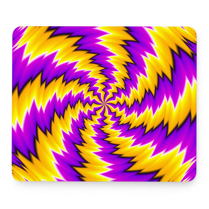 Yellow Vortex Moving Optical Illusion Mouse Pad