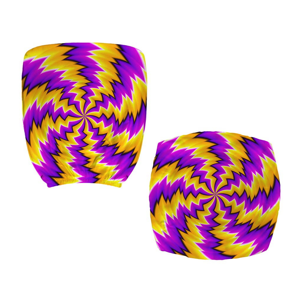 Yellow Vortex Moving Optical Illusion Office Chair Cover