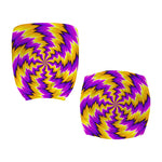 Yellow Vortex Moving Optical Illusion Office Chair Cover