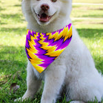 Yellow Vortex Moving Optical Illusion Over The Collar Dog Bandana