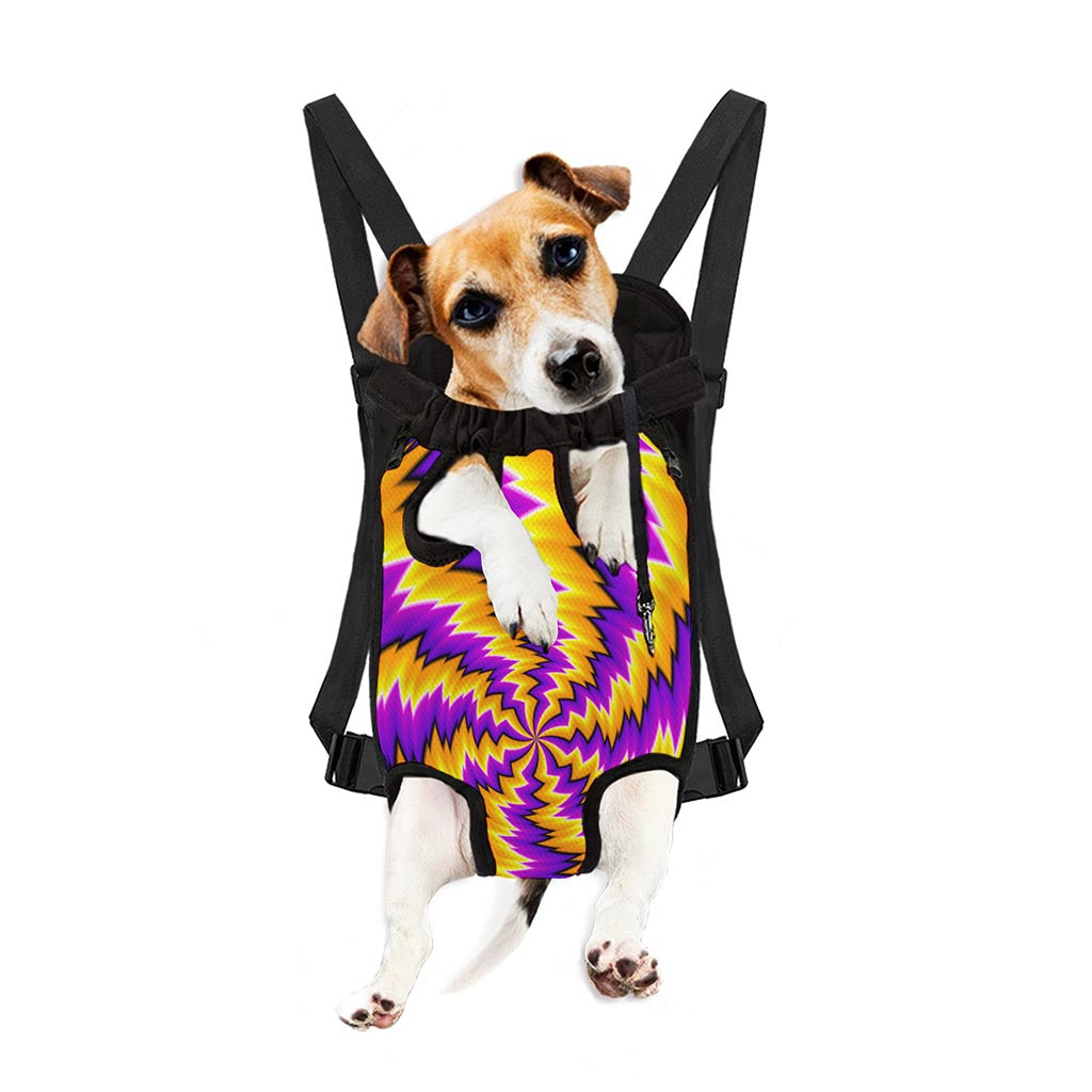 Yellow Vortex Moving Optical Illusion Pet Carrier Backpack