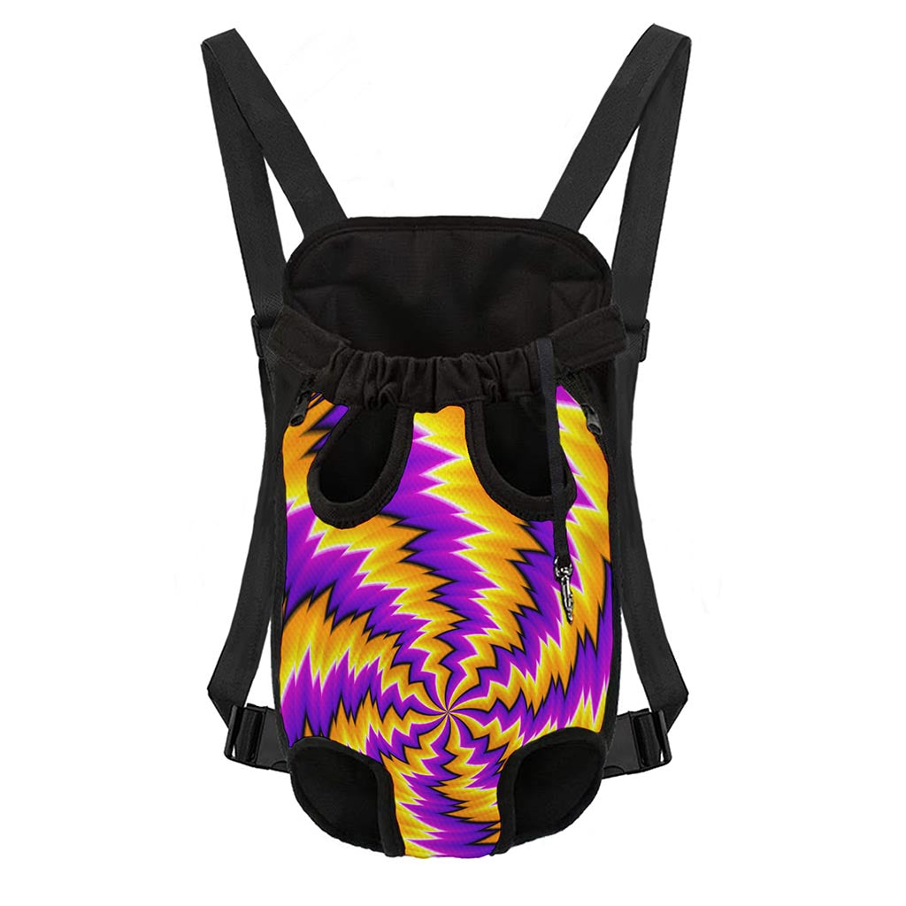 Yellow Vortex Moving Optical Illusion Pet Carrier Backpack