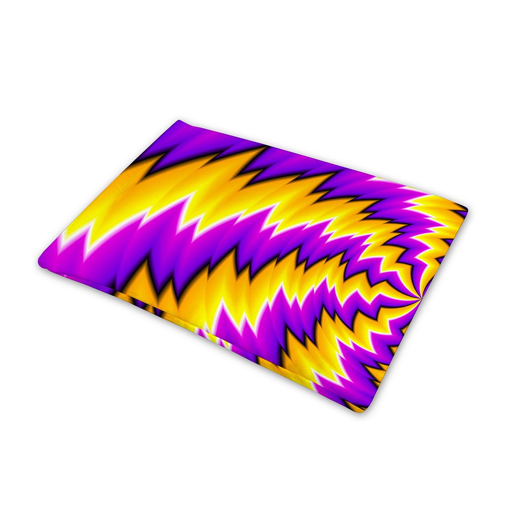 Yellow Vortex Moving Optical Illusion Pet Cooling Mat Cover