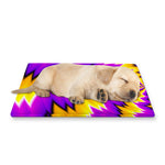 Yellow Vortex Moving Optical Illusion Pet Cooling Mat Cover